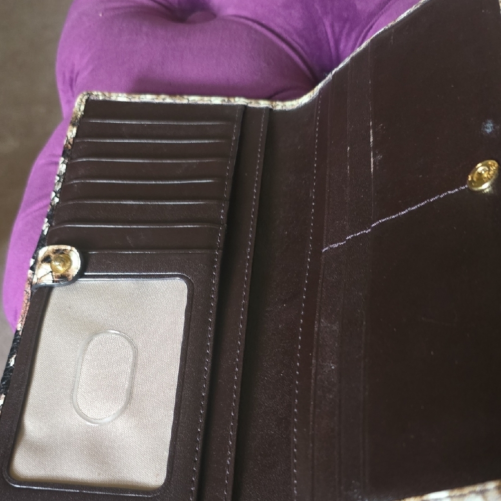 Brahmin Exotic Pattern Wallet in Brown and Black - Picture 2 of 2